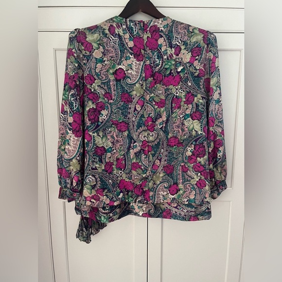 80s Vintage Jo Hanna York by Joan Davis Floral Print Blouse Sz. M/L - Picture 7 of 10